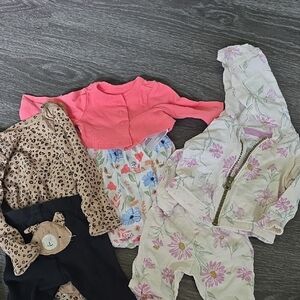 Floral and Animal Print Baby Clothing Set